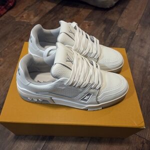 LOUIS VUITTON LV Trainer Sneaker Shoes LV White Monogram Virgil Abloh #54